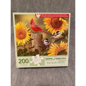 Sunflowers & Songbirds Jigsaw Puzzle Bits and Pieces 200 Large Pieces 15" x 19"